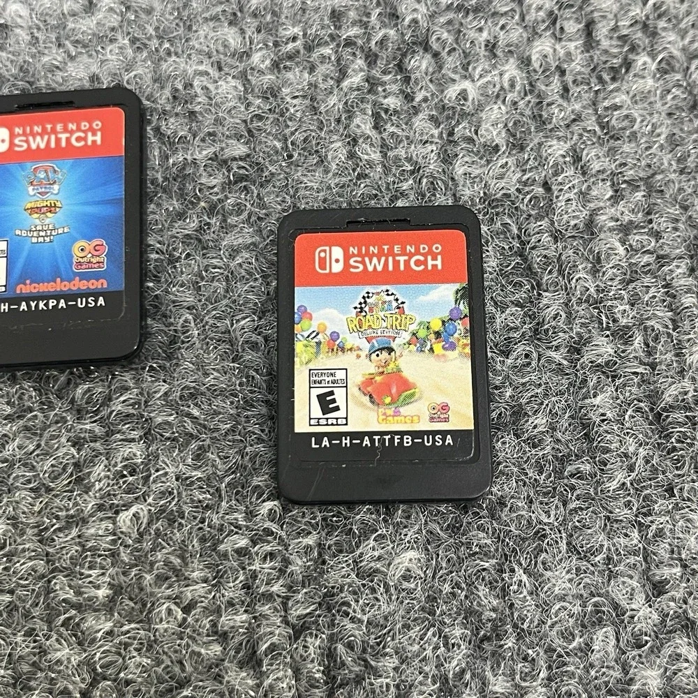 PAW Patrol Mighty Pups + Ryan's Road Trip Deluxe Nintendo Switch Lot Cartridges